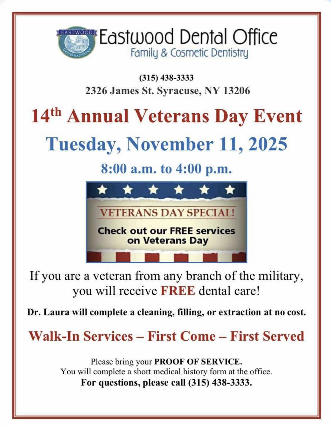Eastwood Dental Office Annual Veterans Day Event