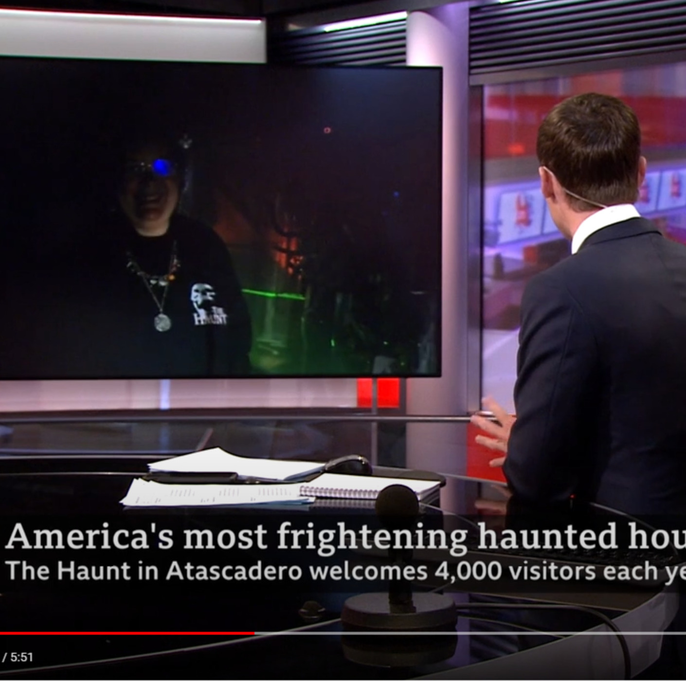 BBC News calls Atascadero's The Haunt, "America's Most Frightening Haunted House' episode artwork
