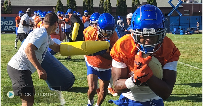 IST WITH BOB & PRATER: Boise State football opens fall camp – first-day  observations (including a new running back), QB Hank Bachmeier and RB  George Holani meet with the media – both